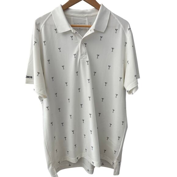 Bonobos Golf Performance White Martini & Olive Slim Fit Polo Size XL - Picture 3 of 10